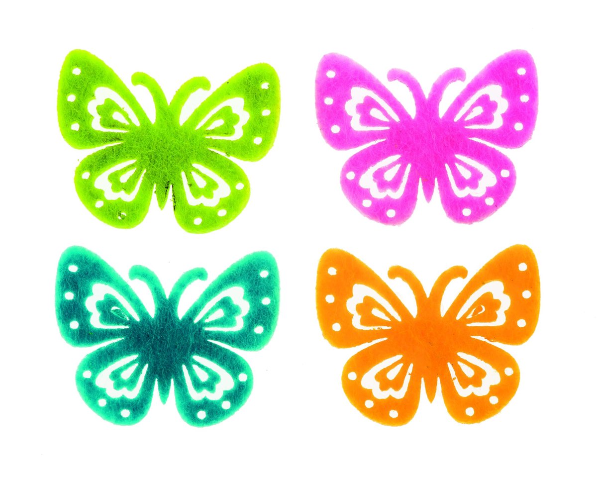 Filzstreuteile - Schmetterling 33x30mm 12 Stk